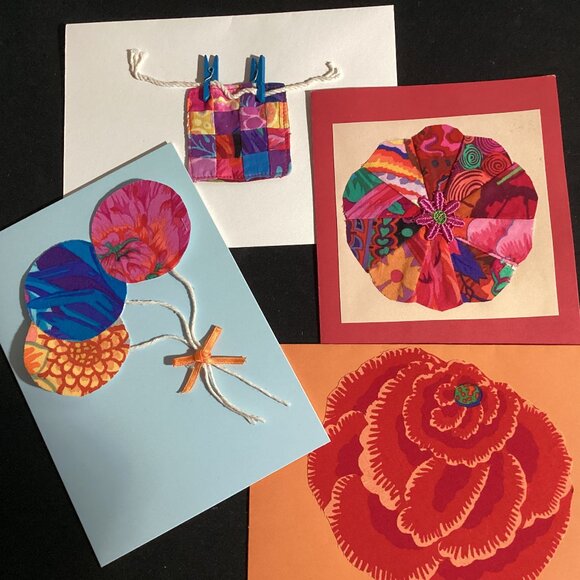 Handmade blank cards (Kaffe Fassett fabrics) #8 - Picture 1 of 5